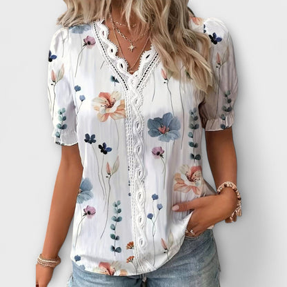 Emily | Blusa de moda con escote en V