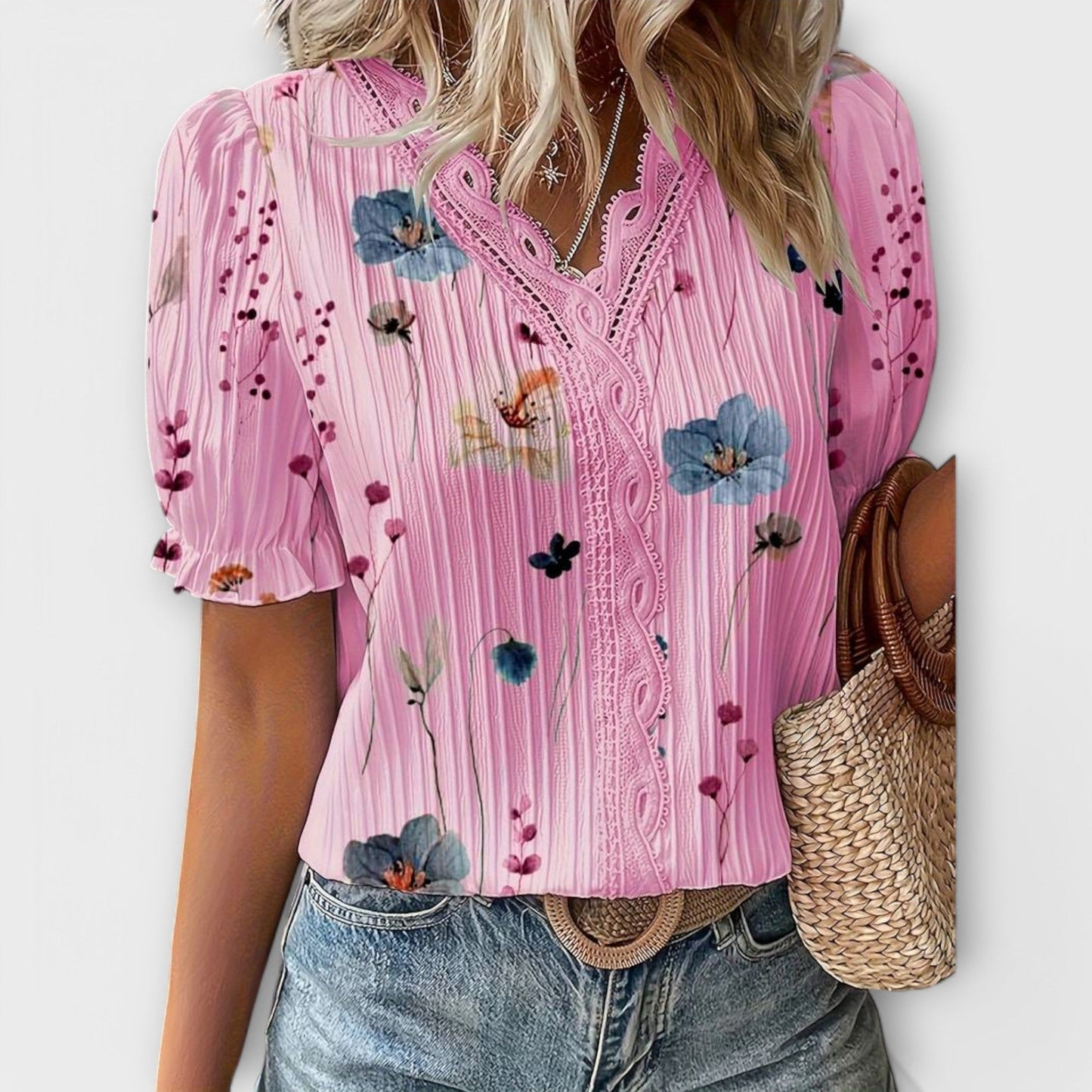 Emily | Blusa de moda con escote en V