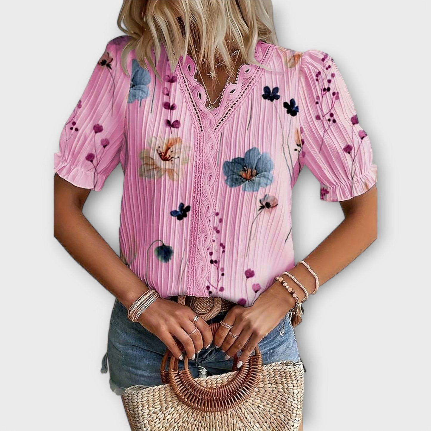 Emily | Blusa de moda con escote en V