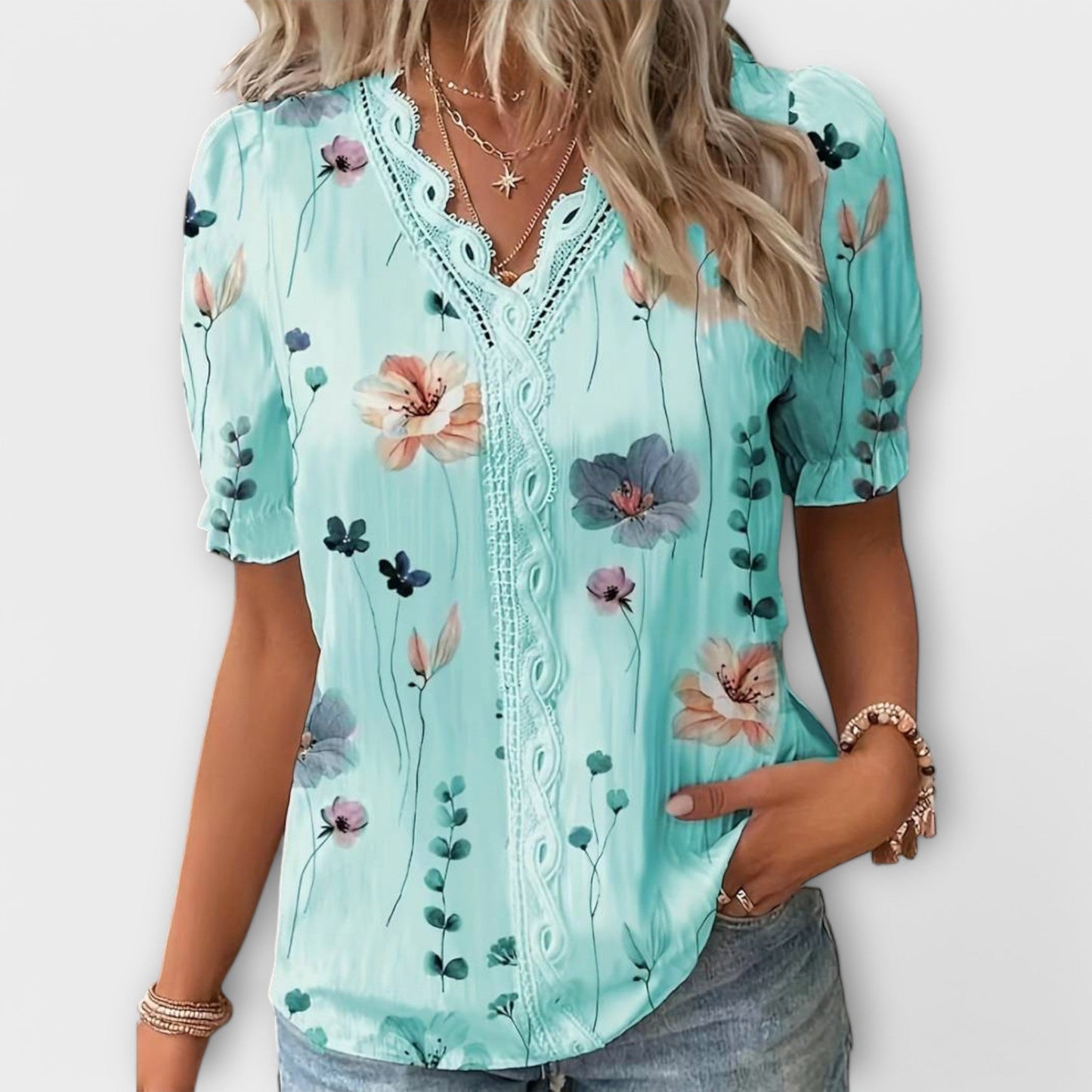 Emily | Blusa de moda con escote en V