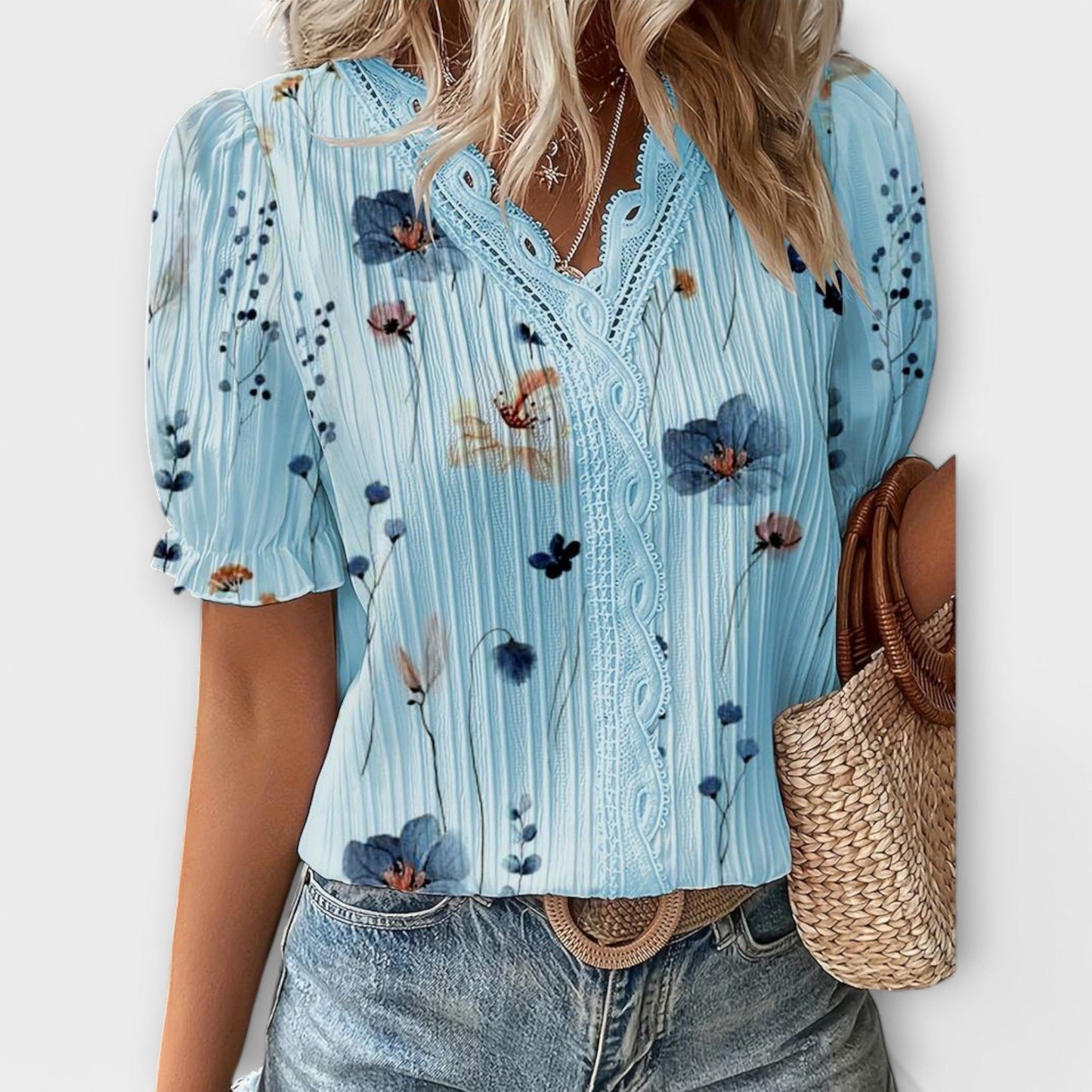 Emily | Blusa de moda con escote en V
