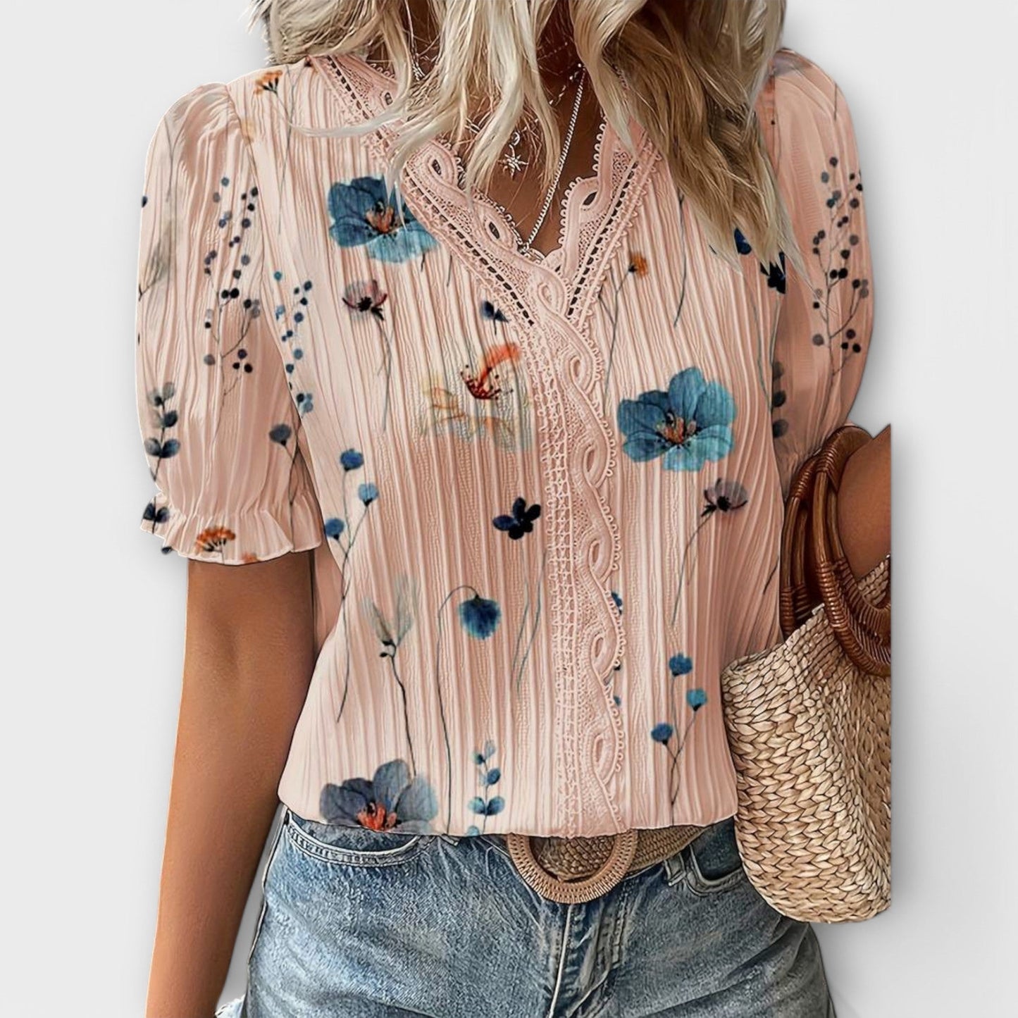 Emily | Blusa de moda con escote en V