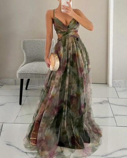 Giselle | Vestido largo con estampado floral