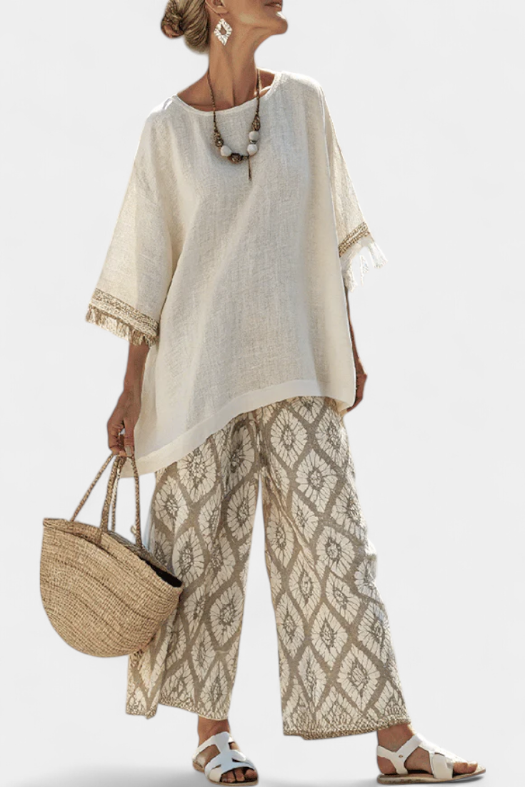 Ilaria | Top sofisticado y pantalones informales