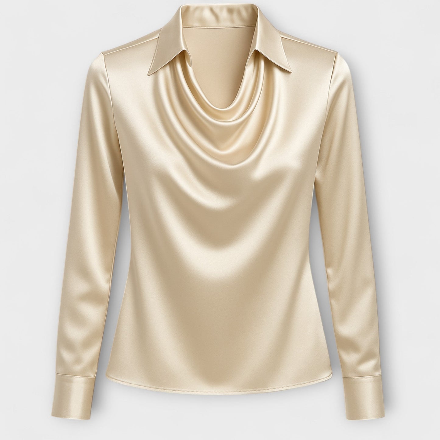 Liora | Blusa brillante con cuello fruncido