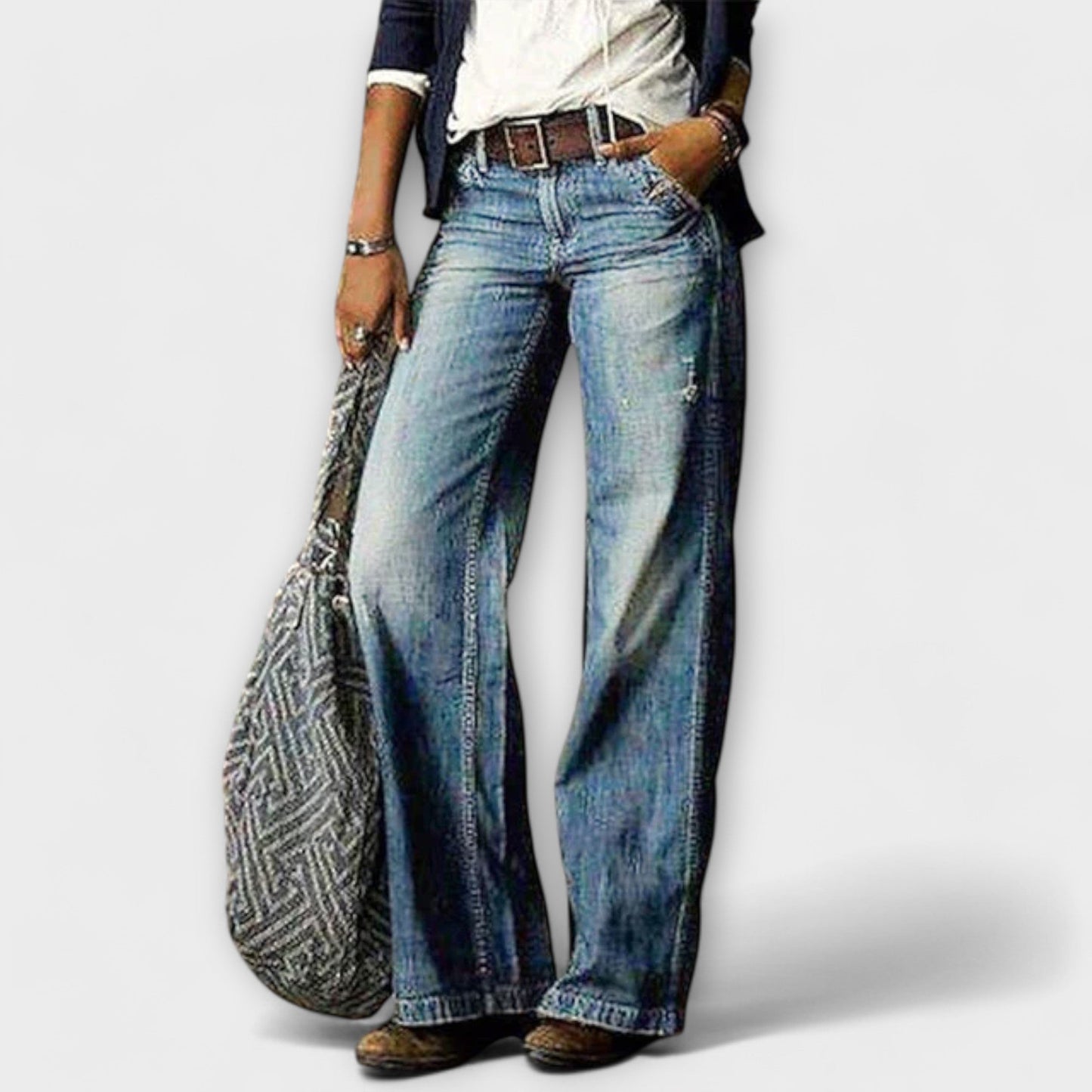 Cess | Pantalones de mezclilla con pierna ancha