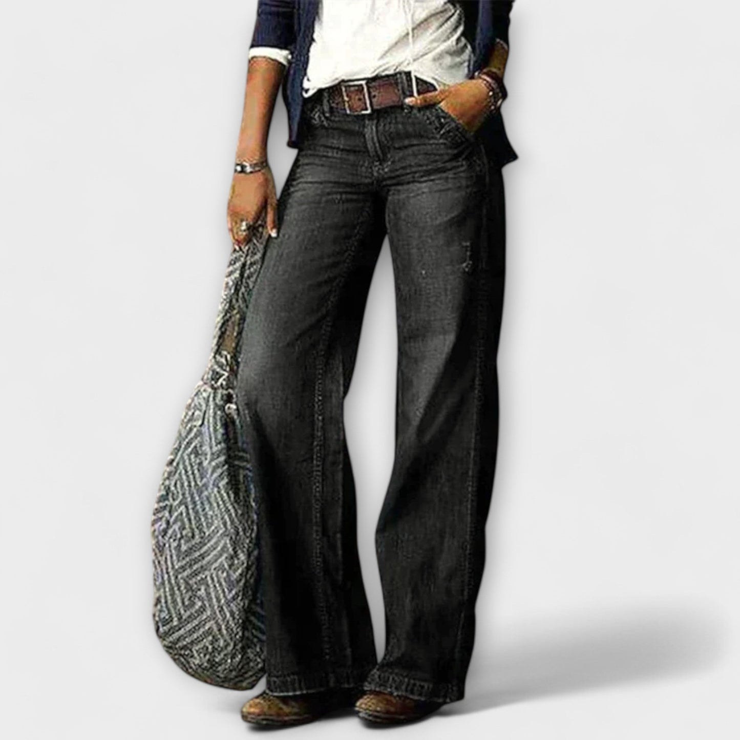 Cess | Pantalones de mezclilla con pierna ancha