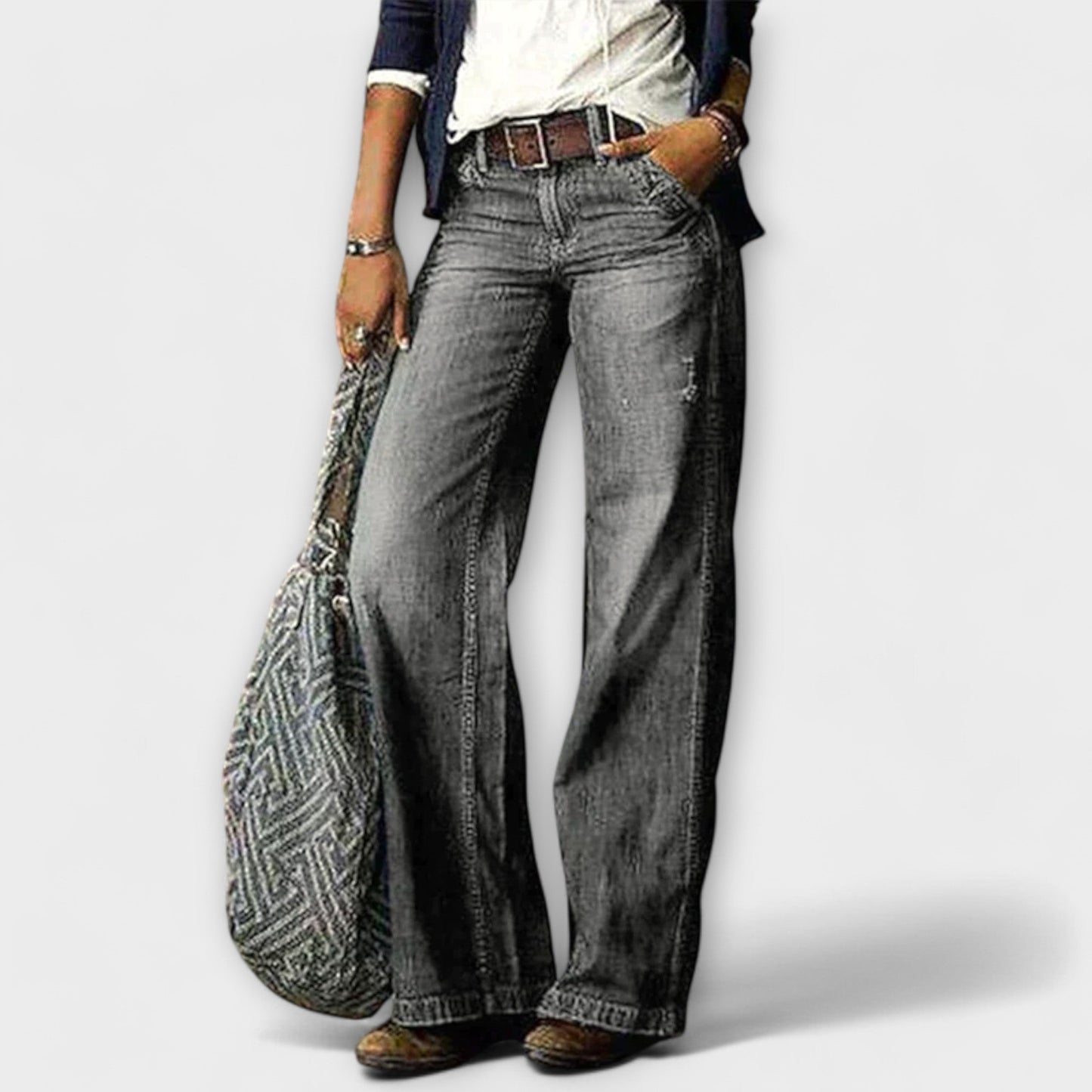 Cess | Pantalones de mezclilla con pierna ancha