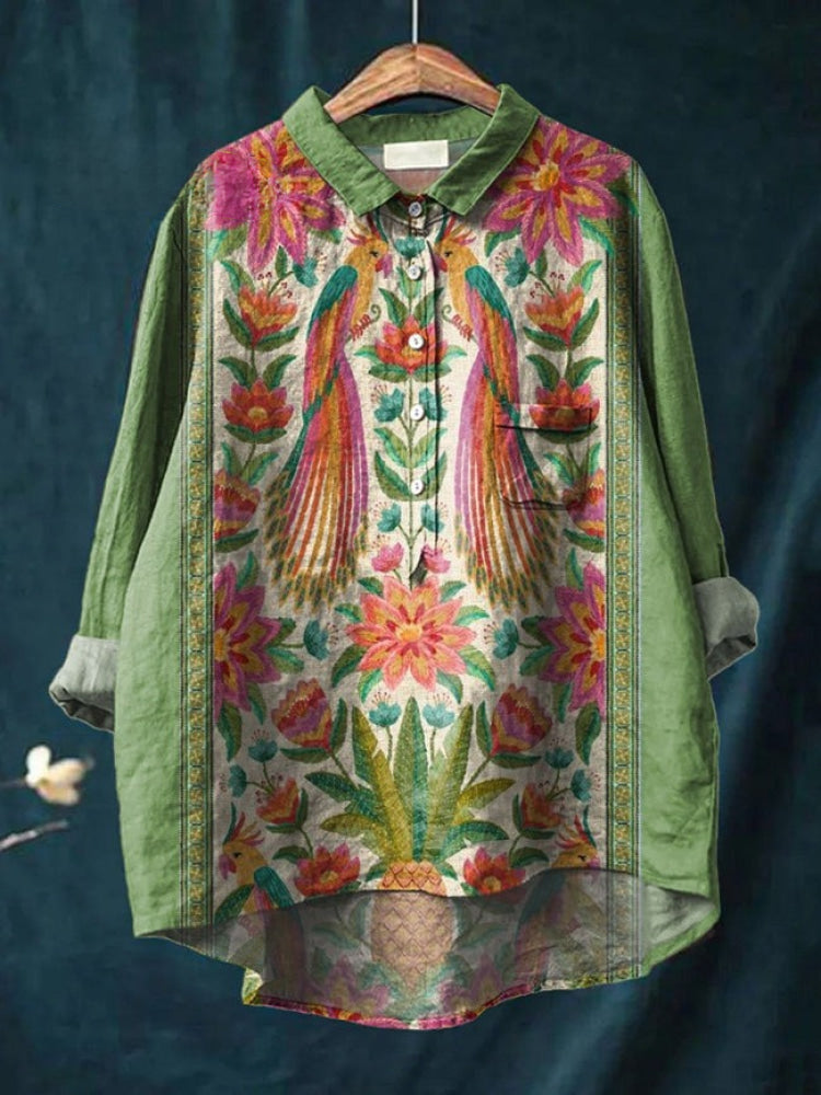 Tiziana | Camisa de lino estampada