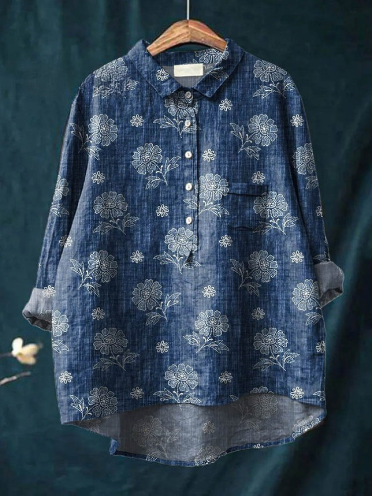 Tiziana | Camisa de lino estampada