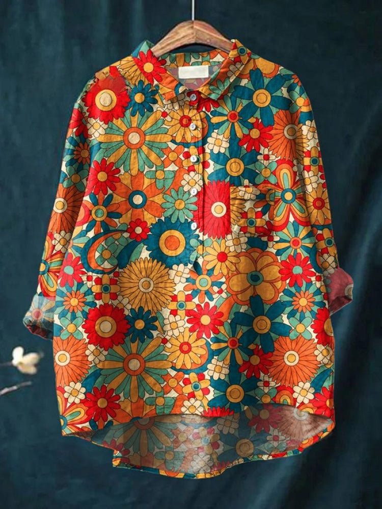 Tiziana | Camisa de lino estampada