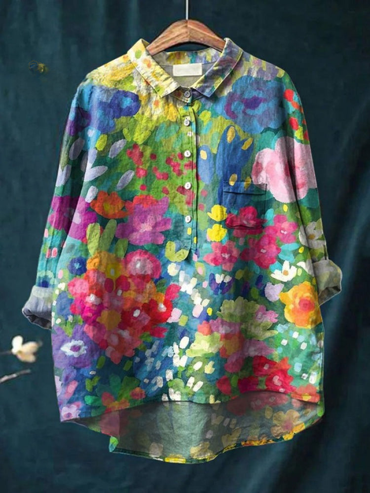 Tiziana | Camisa de lino estampada