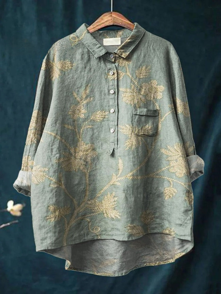 Tiziana | Camisa de lino estampada
