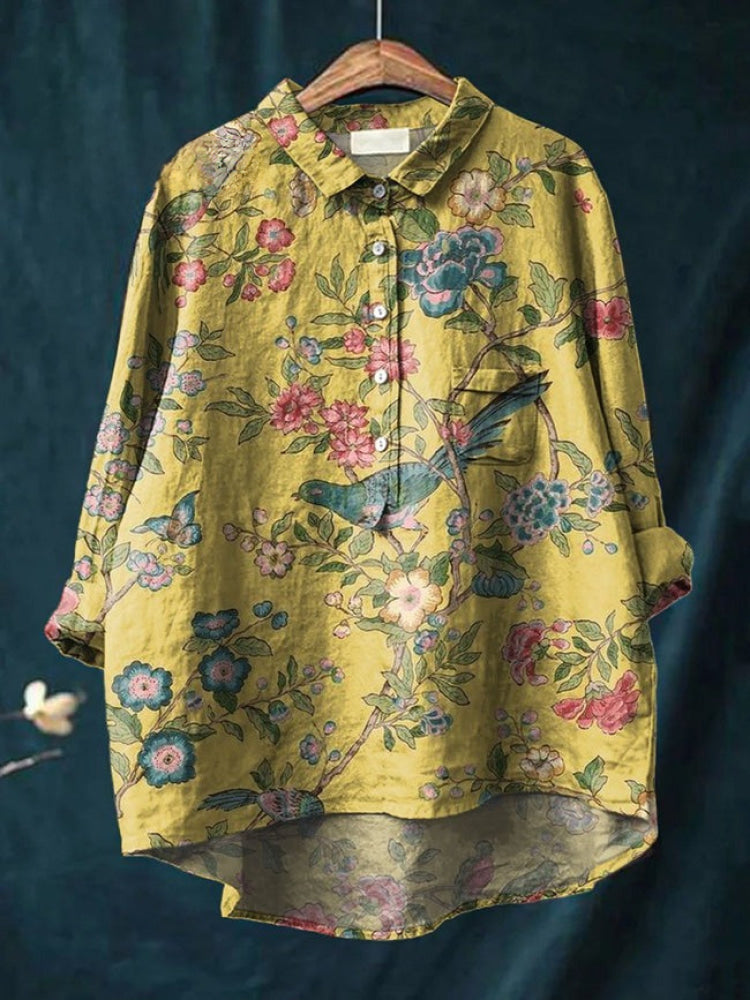 Tiziana | Camisa de lino estampada