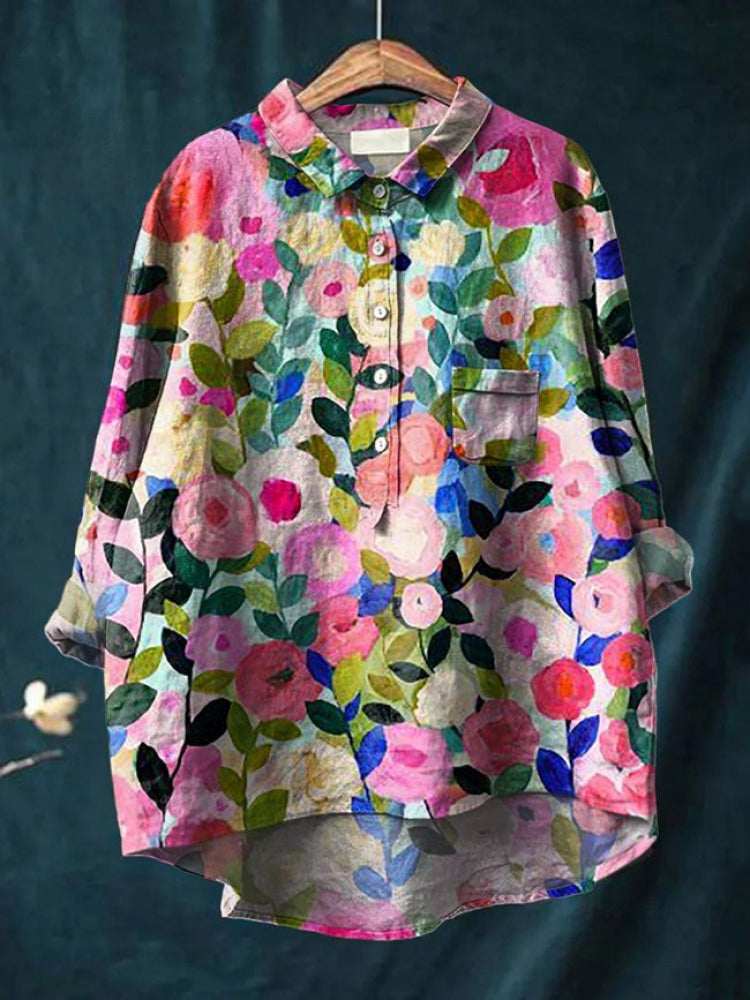 Tiziana | Camisa de lino estampada