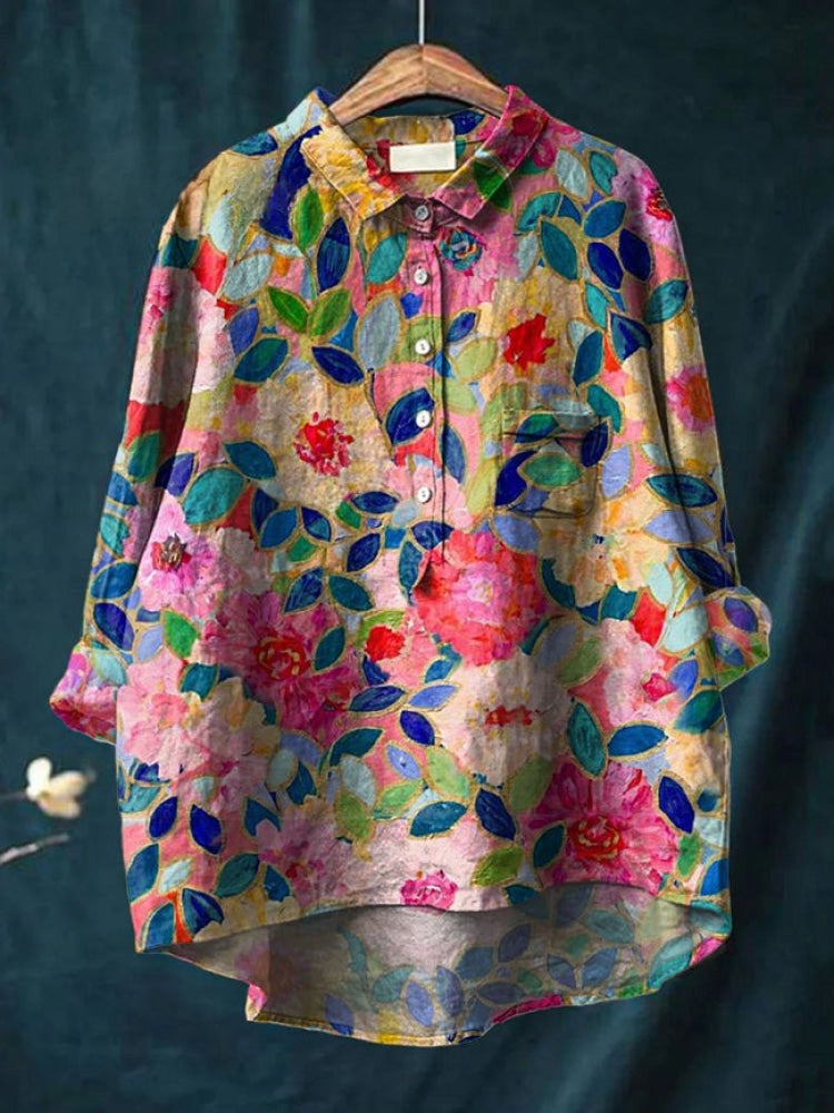 Tiziana | Camisa de lino estampada