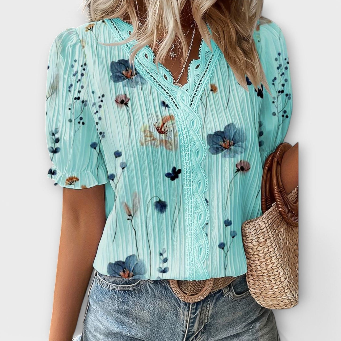 Emily | Blusa de moda con escote en V