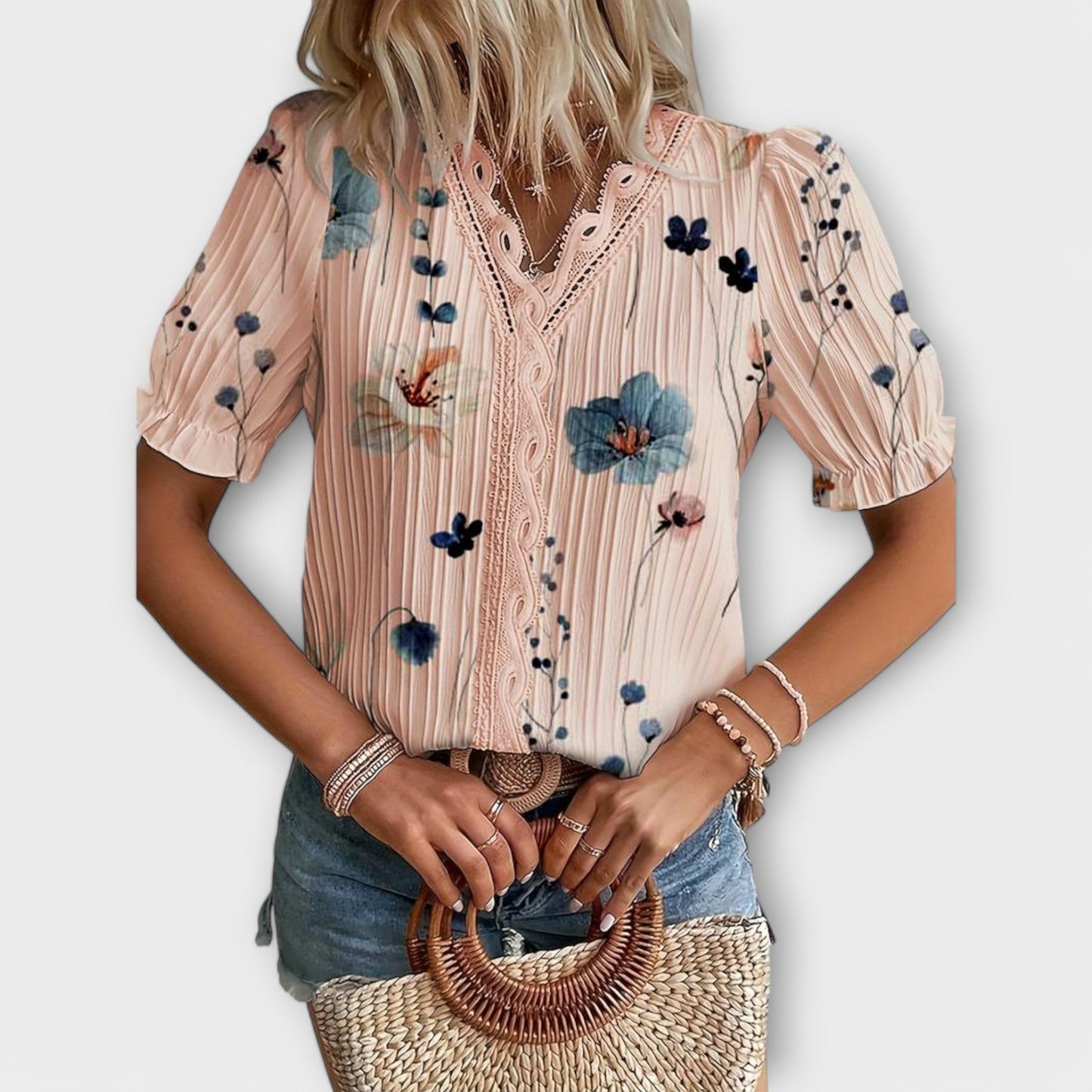 Emily | Blusa de moda con escote en V