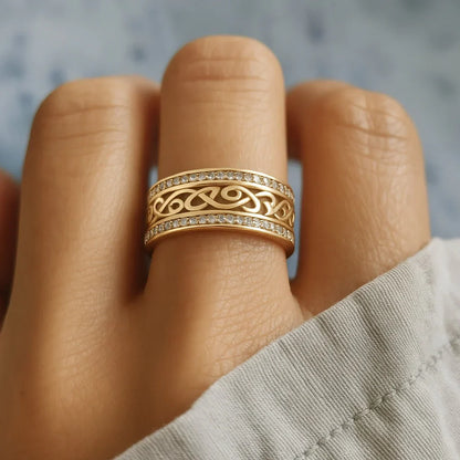 Aurelis | Anillo de oro hueco brillante